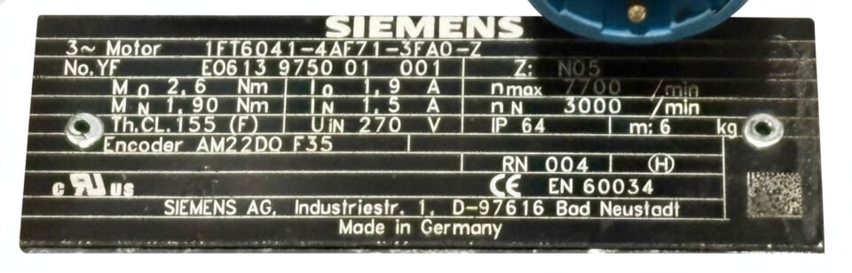 1FT6041-4AF71-3FA0 Z N05